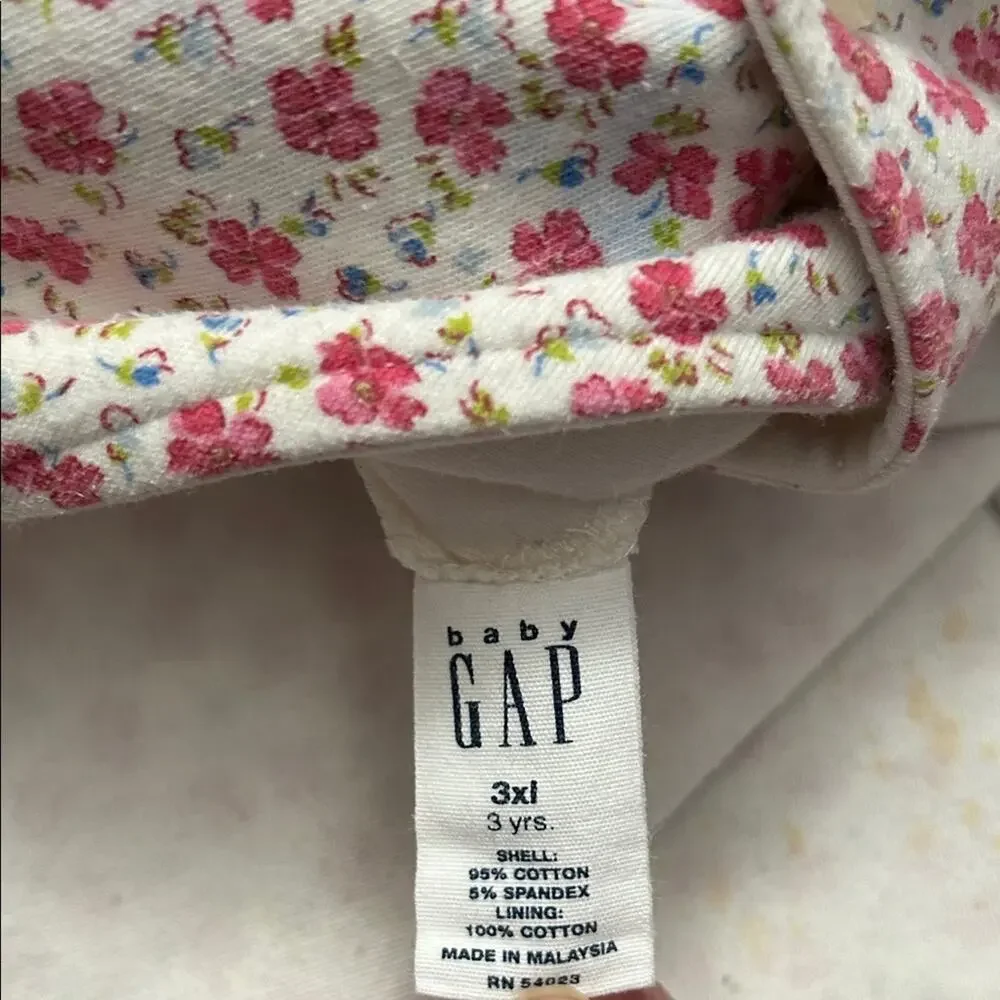 Vintage Baby Gap Floral Sleeveless Pinafore Dress, Size 3